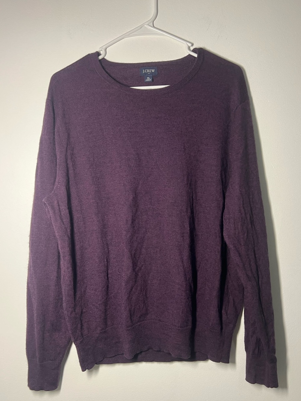 J Crew Merino Wool Blend Purple Crew Neck Sweater Size XL